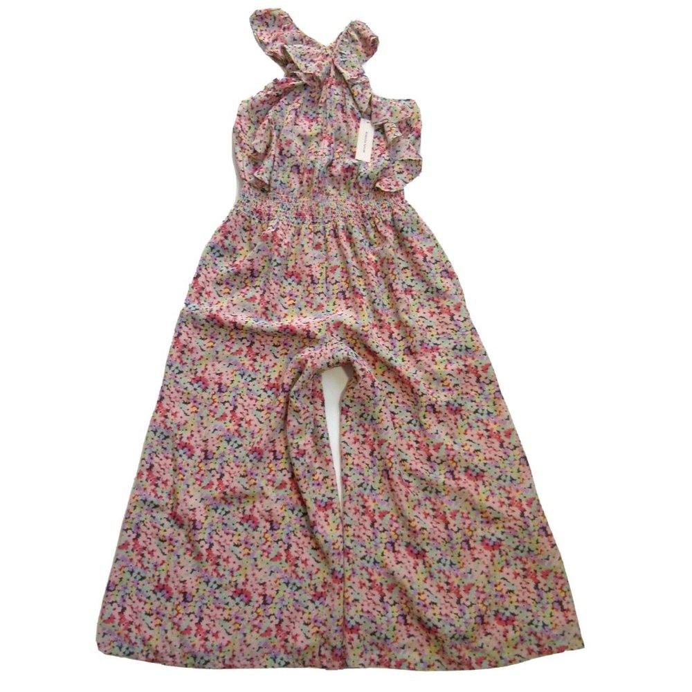 NWT Rebecca Taylor Margo in Floral Print Ruffle Silk Crop Jumpsuit 12 $495